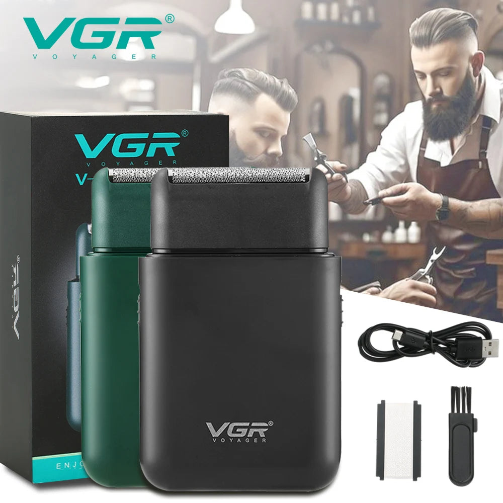 🧔 VGR V-390 Mini Electric Shaver – Επαναφορτιζόμενη Ξυριστική Μηχανή με Trimmer & Διπλή Λεπίδα | Compact, Αθόρυβη & Ανοξείδωτη
