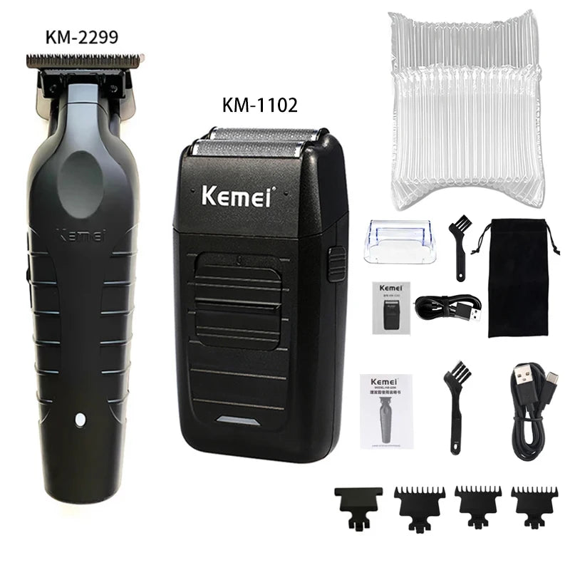 💇‍♂️⚡ Kemei Hair Clipper & Shaver Kit – Επαγγελματική Κουρευτική & Ξυριστική Μηχανή Ανδρών (KM-2296 / KM-2299 / KM-1102)