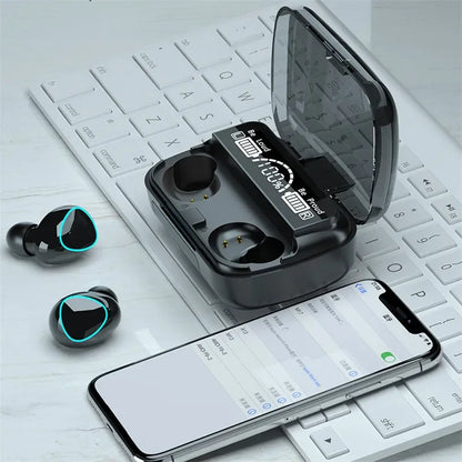🎧⚡ M10 TWS Bluetooth Ασύρματα Ακουστικά – Με Θήκη Φόρτισης 3500mAh 🔋 9D Stereo Bass, Waterproof & Sports Earbuds
