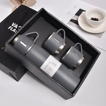 🥂🔥 Θερμός 500ml Σετ | 🖤 Business Style Design | ❄️🔥 Ανοξείδωτο 304 | 👩‍❤️‍👨 Ζευγάρια / Δώρο / Γραφείο