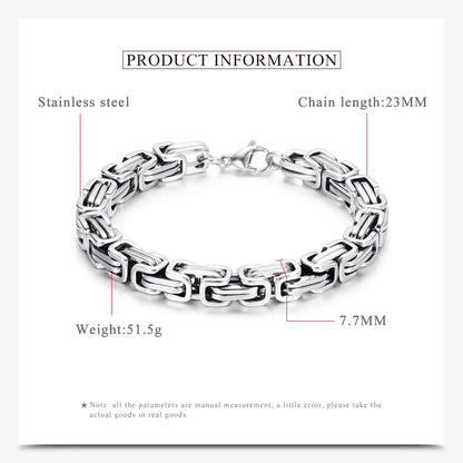 🧩 HNSP 8MM Stainless Steel Bracelet – Ανδρικό Ατσάλινο Βραχιόλι με Rock / Biker Design | 8MM Φάρδος, Ανθεκτικό & Στιβαρό Στυλ