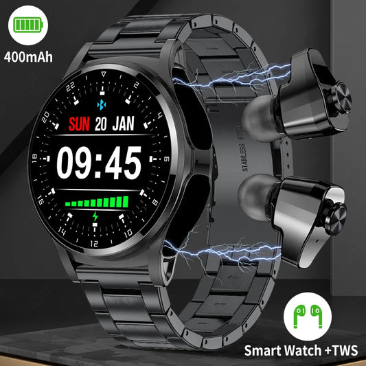 🎯 LIGE NFC Smartwatch με Ενσωματωμένα TWS Ακουστικά – 2 σε 1, Ρολόι & Ακουστικά! 🎯