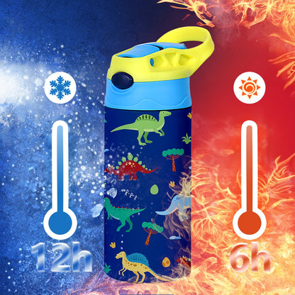 🧸 12OZ/350ml Cartoon Thermos Cup | Παιδικό Θερμός Ανοξείδωτο Ατσάλι με Σχέδια & Φορητό Καπάκι