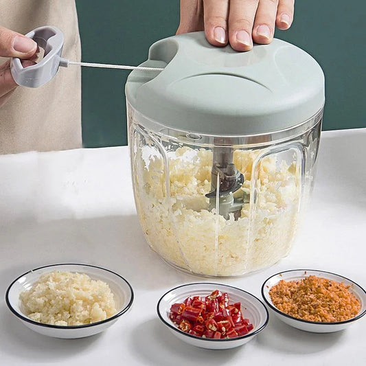 🔪🥕 Χειροκίνητο Μηχανικό Μπλέντερ 500ml/900ml – Πολυκόφτης Σκόρδου, Κρεμμυδιού & Λαχανικών