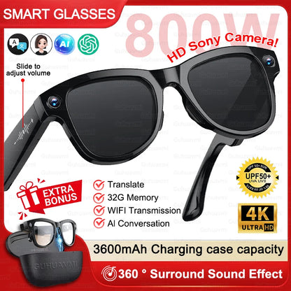 GUHUAVMI M02 Ultra AI Smart Glasses – AI Smart Glasses with Camera, Translation, 32GB & Bluetooth 5.3