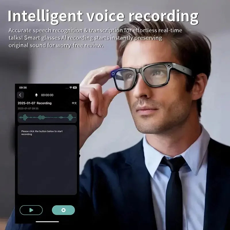 GUHUAVMI W610 AI Smart Glasses - Smart Glasses with 8MP Camera, AI Translation, Bluetooth Calls & Music