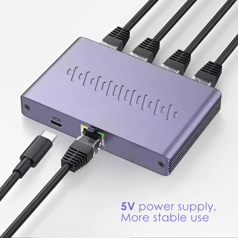 1000Mbps Ethernet 1x4 Splitter – Gigabit RJ45 Cat6 LAN Extender