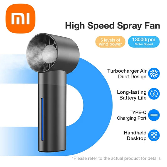 🌬️💧 Xiaomi Summer Portable Humidifier Fan – Δροσιά & Ενυδάτωση παντού! 💧🌬️  2-in-1 Spray Fan & Humidifier