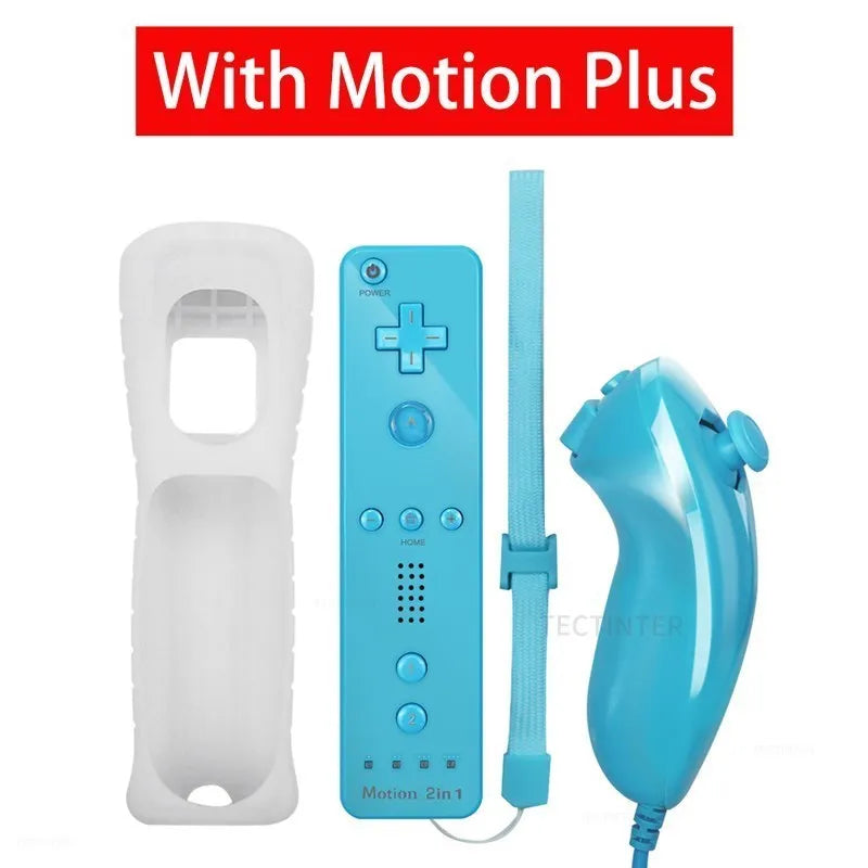 🎮 Wireless Remote Controller + Nunchuck for Nintendo Wii / Wii U | Built-in Motion Plus & Bluetooth | Vibration & Speaker | 3rd Party Controller