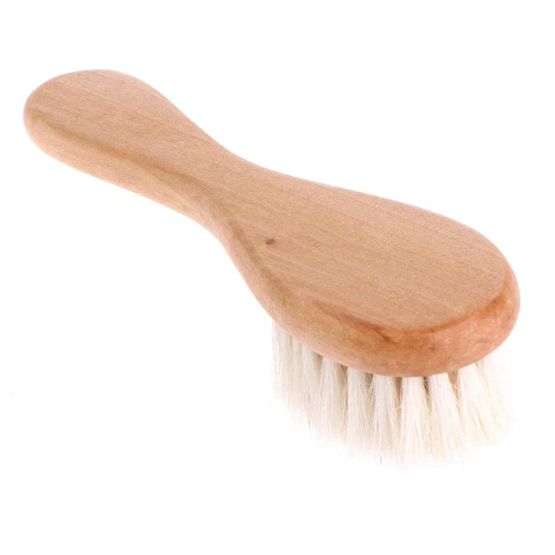 🍼✨ Baby Beech Wood Brush & Comb 🚀 (Με Μαλακό Μαλλί – Για Νεογέννητα)
