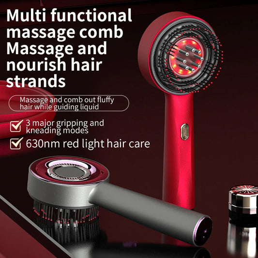 💆‍♀️ Electric Vibration Massage Comb – Κόκκινο Φως & Μασάζ για Ανάπτυξη Μαλλιών & Αντιμετώπιση Τριχόπτωσης