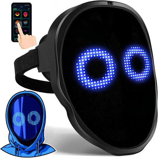 🎭✨ LED Mask με Bluetooth App Control – Programmable Face Transforming Mask