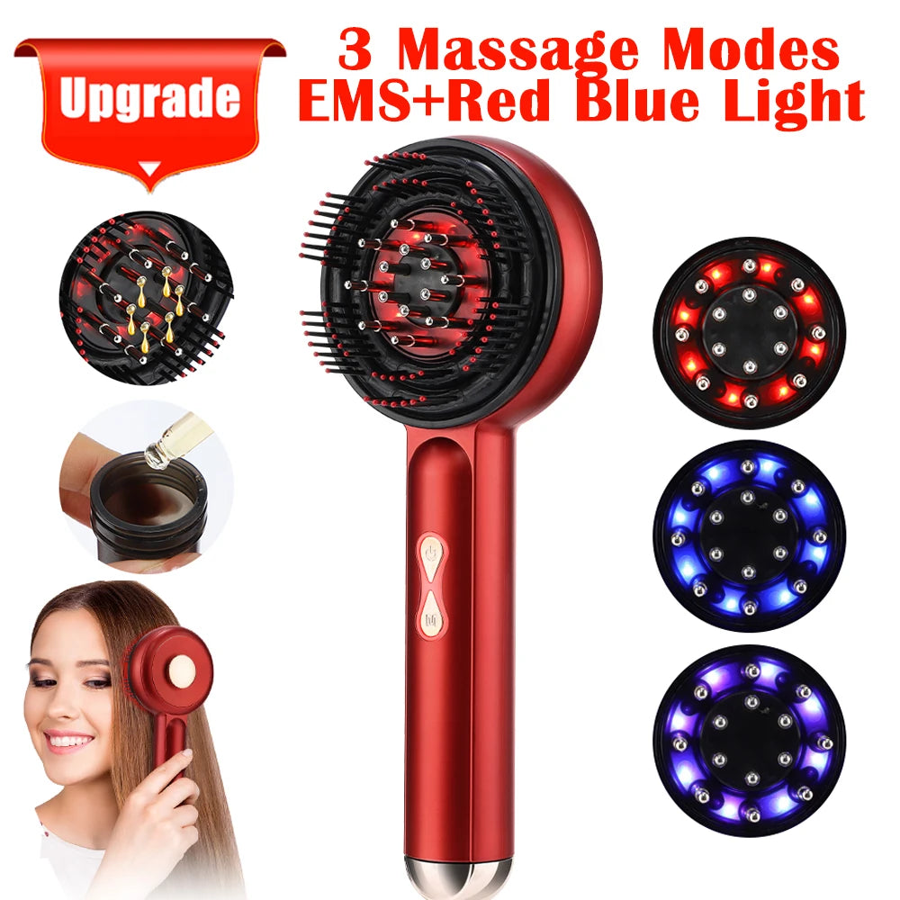 💆‍♀️ Electric Vibration Massage Comb – Κόκκινο Φως & Μασάζ για Ανάπτυξη Μαλλιών & Αντιμετώπιση Τριχόπτωσης