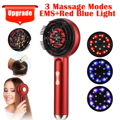 💆‍♀️ Electric Vibration Massage Comb – Κόκκινο Φως & Μασάζ για Ανάπτυξη Μαλλιών & Αντιμετώπιση Τριχόπτωσης