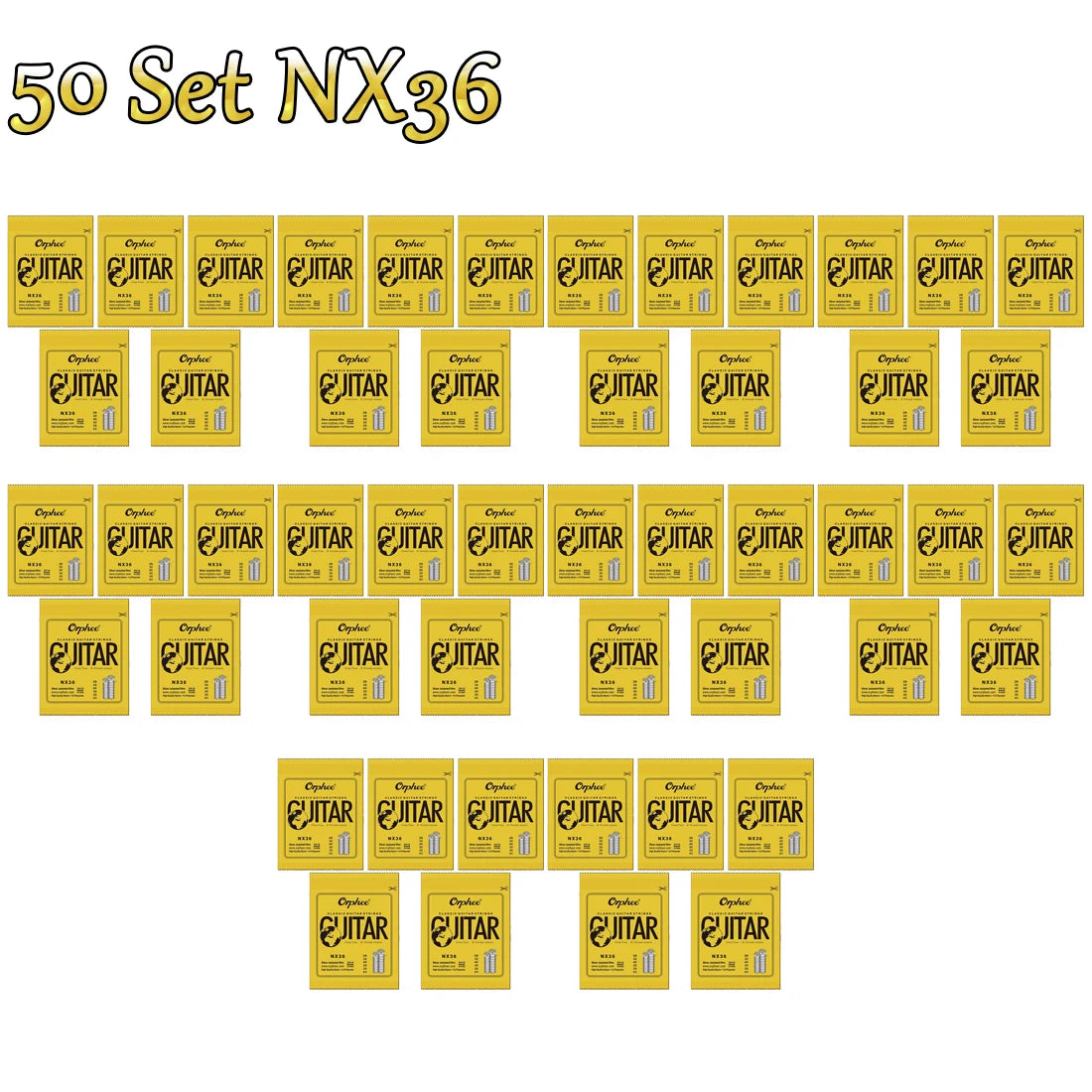 🎸✨ Orphee NX Series – Κλασικές Χορδές Κιθάρας 6τμχ σετ, Nylon & Silver-Plated Copper Wound 🎶