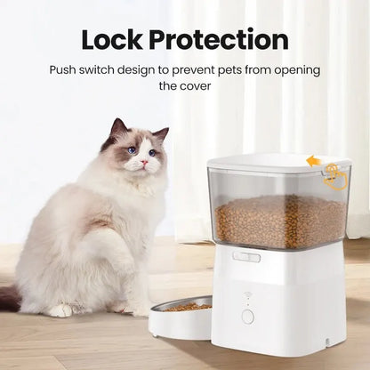 🐱 ROJECO 2L Smart Automatic Cat Feeder | Αυτόματος WiFi Διανομέας Τροφής για Γάτες & Μικρούς Σκύλους | Με Χρονοδιακόπτη & Έλεγχο μέσω Εφαρμογής