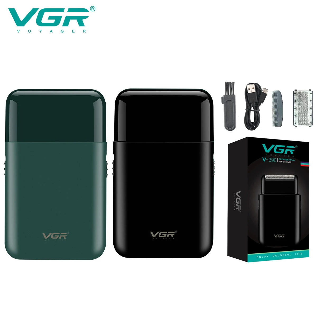 🧔 VGR V-390 Mini Electric Shaver – Επαναφορτιζόμενη Ξυριστική Μηχανή με Trimmer & Διπλή Λεπίδα | Compact, Αθόρυβη & Ανοξείδωτη