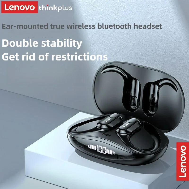 Lenovo XT80 Wireless Bluetooth 5.4 Earphones with Ear Hooks, Microphone & LED Battery Indicator