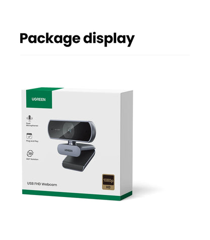 🎥💻 USB 2K HD Mini Webcam – Με Διπλό Μικρόφωνο & 360° Περιστροφή 🔊✨