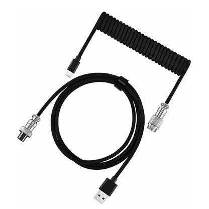 Mechanical Keyboard Coiled Cable USB Type-C με Aviator Connector (έως 3m)
