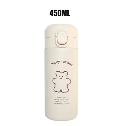 🐻 Bear Thermos Cup 350ml/450ml | Ανοξείδωτο Θερμός Μπουκάλι Νερού | Ιδανικό για Σπορ & Ταξίδια