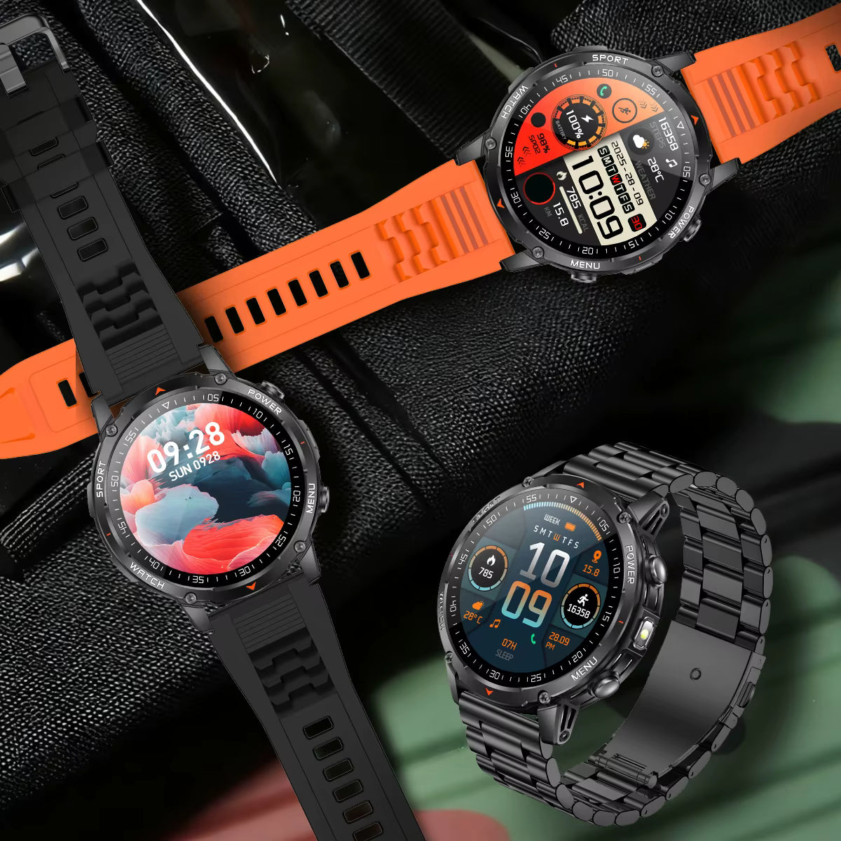 Military Smartwatch με 1400mAh Μπαταρία & Bluetooth Calling