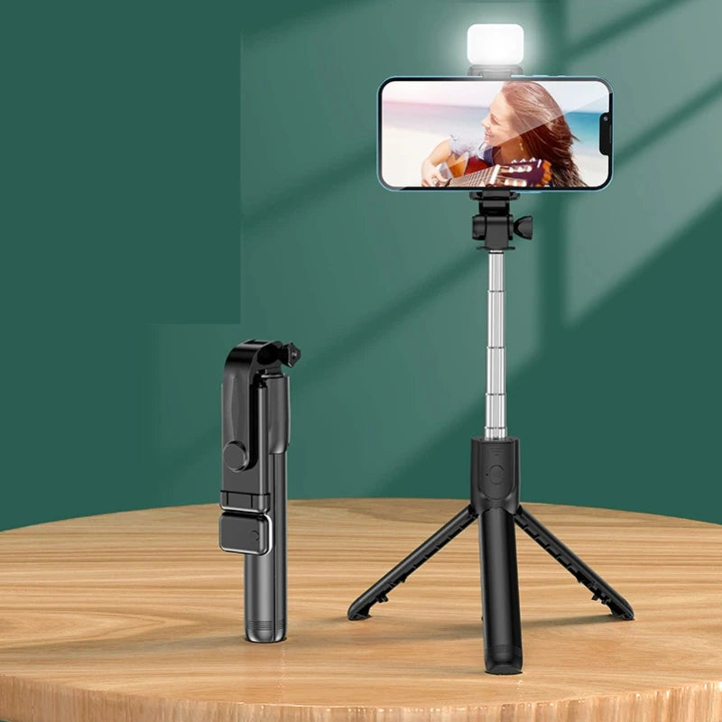 🤳📸 Wireless Bluetooth Selfie Stick Tripod με Ασύρματο Remote & LED Fill Light 💡✨ – Για iOS & Android Smartphones