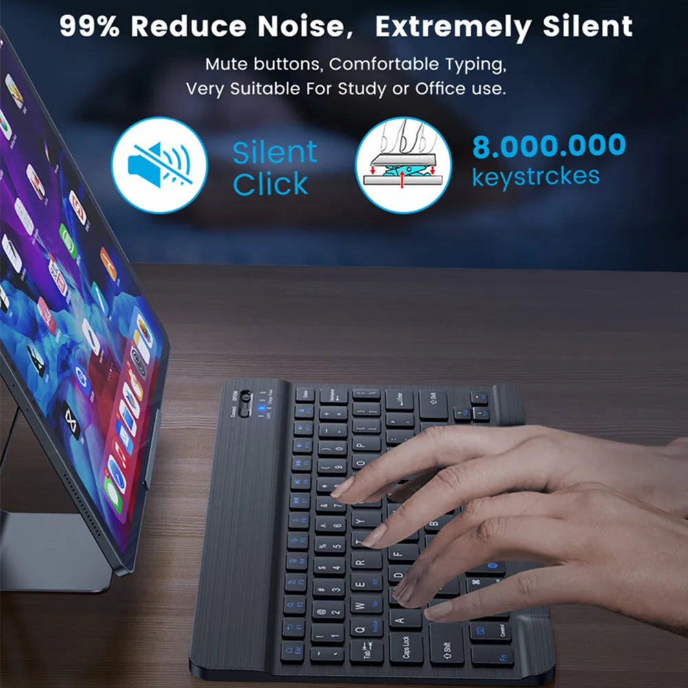 ⌨️🖱️ Bluetooth Wireless Keyboard & Mouse – Συμβατό με iOS, Android, Windows & iPad ✨