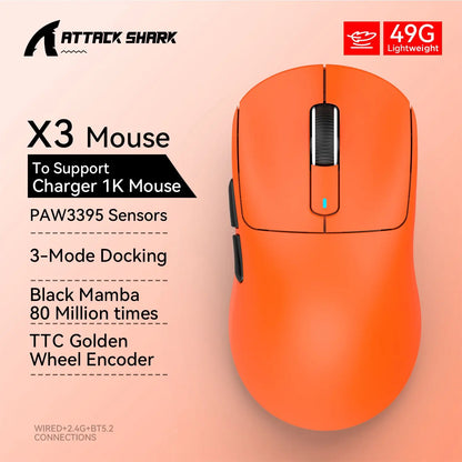 🦈⚡ Attack Shark X3 / X3 Pro – Ultra-Light Gaming Mouse με PAW3395 & Tri-Mode