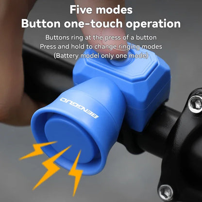🚴🔔 Ηλεκτρονική Κόρνα Ποδηλάτου – Mini USB Επαναφορτιζόμενη, Αδιάβροχη & Ιδανική για Παιδιά & Ενήλικες 🚦✨