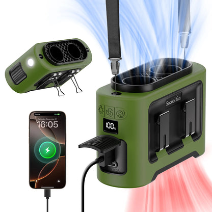 🌀 Socool 14500mAh Φορητός Ανεμιστήρας Μέσης – Διπλό Turbo, LED, Power Bank & 5 σε 1 Λειτουργίες Το απόλυτο gadget για να μείνεις δροσερός σε κάθε περίσταση! 🌞💨