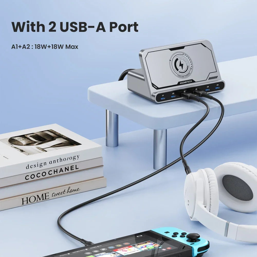 160W USB Charging Station – Ασύρματη Φόρτιση & GaN PD/PPS Fast Charger