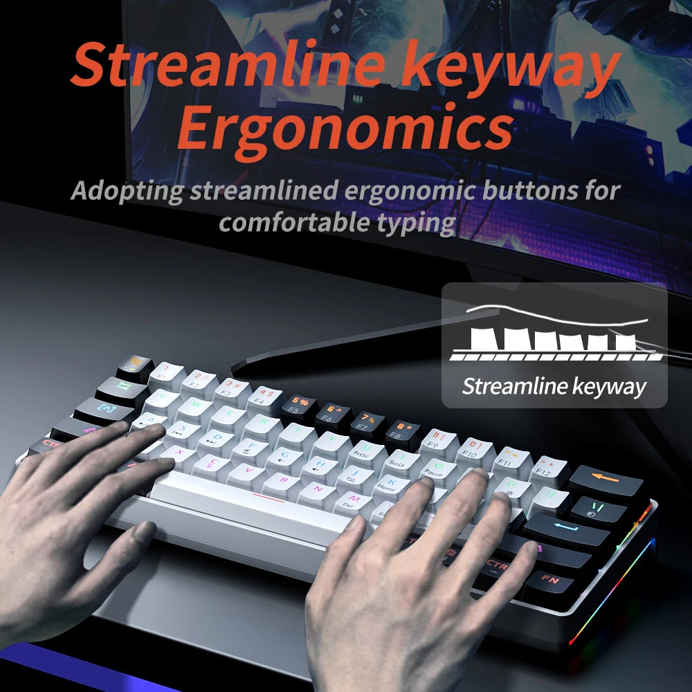 🎮⌨️ MUCAI MK61 RGB Gaming Mechanical Keyboard – 61 Πλήκτρα, Red Switches, Hot-Swappable Ιδανικό για gamers που θέλουν compact μέγεθος, φωτισμό RGB & εξαιρετική αίσθηση πληκτρολόγησης!