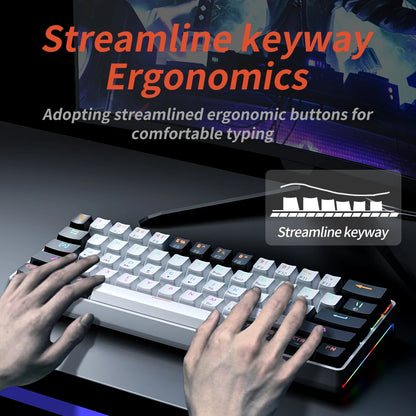 🎮⌨️ MUCAI MK61 RGB Gaming Mechanical Keyboard – 61 Πλήκτρα, Red Switches, Hot-Swappable Ιδανικό για gamers που θέλουν compact μέγεθος, φωτισμό RGB & εξαιρετική αίσθηση πληκτρολόγησης!