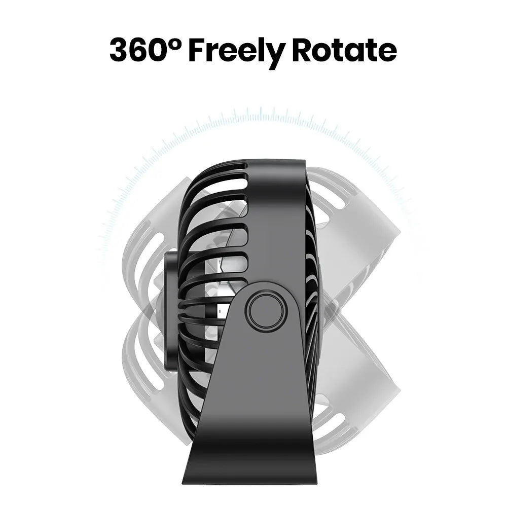 TOPK K52 Mini USB Fan 4” – Portable Desk Fan with 3 Speeds & 360° Adjustment