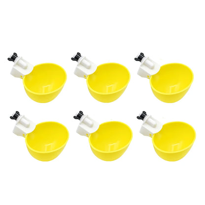 6pcs Chicken Drinker Cups 🐔💧 | Auto Water Feeder 🛠️ | For Chicks, Ducks & Poultry 🦆 | Easy Install Plastic ✅