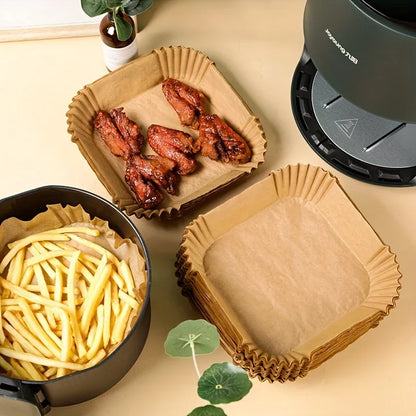 🍟🧾 Square Air Fryer Liners – Μαγείρεμα Χωρίς Λάδια & Καθάρισμα! 🧾🍟 50/100pcs | Food-Grade Oil Paper | Non-Stick & Waterproof | Heat Resistant