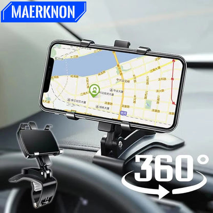 🚗📱 Universal Βάση Κινητού για Αυτοκίνητο – Ταμπλό / Καθρέφτη / Σκίαστρο 🔄 Περιστροφή 360° για iPhone, Samsung, Xiaomi, Huawei