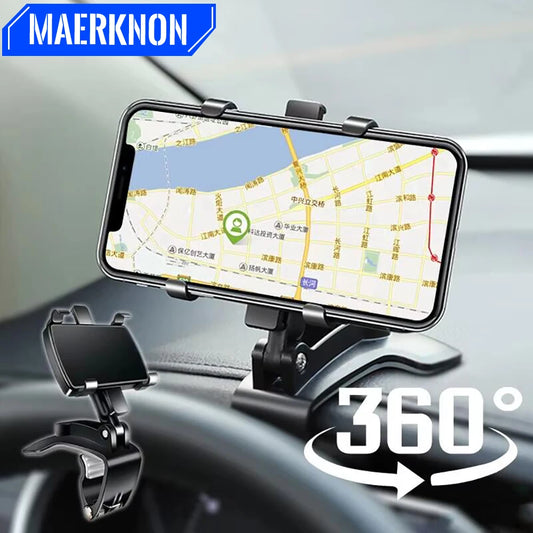 🚗📱 Universal Βάση Κινητού για Αυτοκίνητο – Ταμπλό / Καθρέφτη / Σκίαστρο 🔄 Περιστροφή 360° για iPhone, Samsung, Xiaomi, Huawei