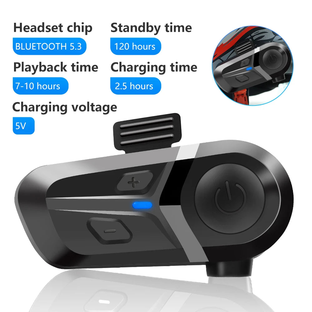🏍️🎧 Waterproof Bluetooth Helmet Headset for Motorcycles – Hands-Free Calls & Music (BT 5.3) 🎧🏍️