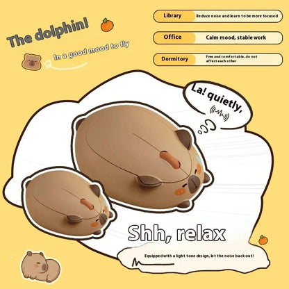 🐹 Cute Capybara Wireless Mouse – Ασύρματο, Αθόρυβο, 1200DPI με USB Receiver 💖 Το πιο χαριτωμένο ποντίκι για γραφείο, δώρο ή καθημερινή χρήση!