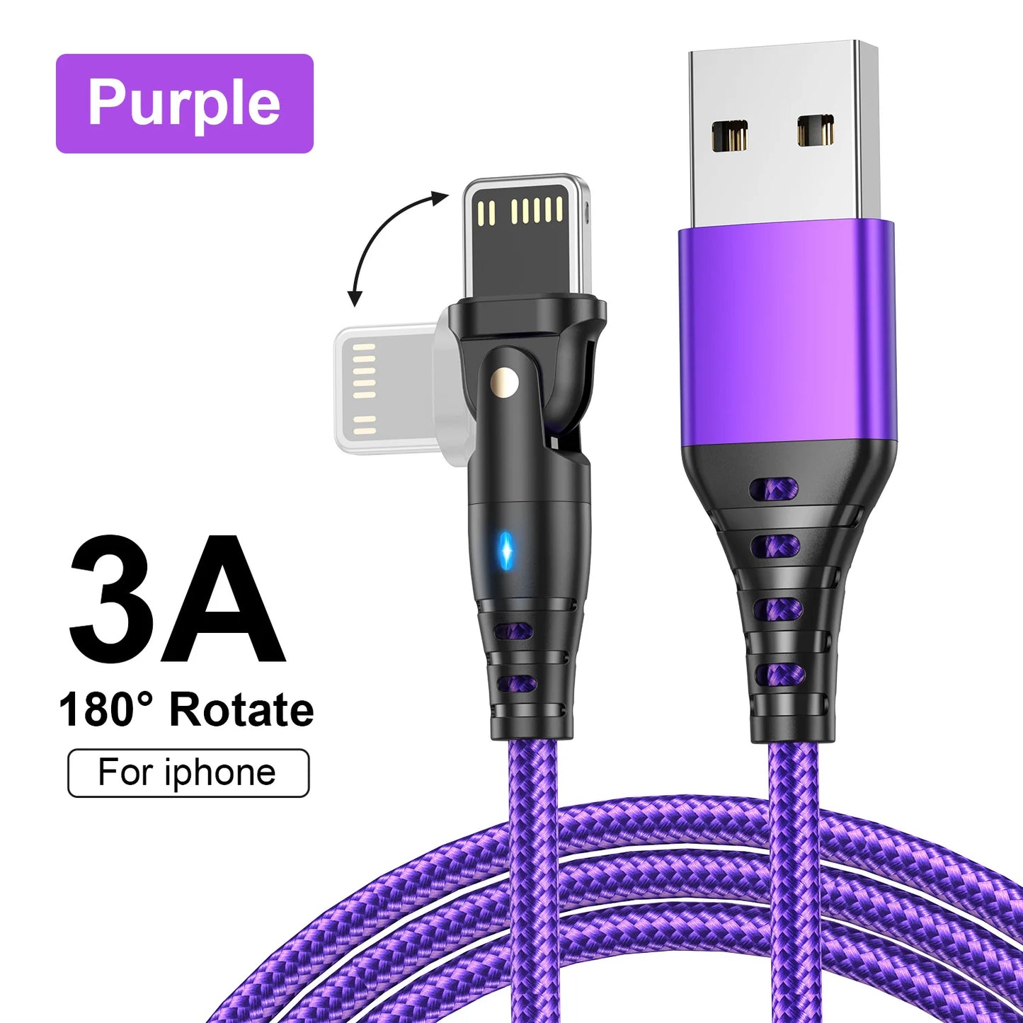 🔌 Rotatable USB Fast Charging Cable για iPhone – Γρήγορη Φόρτιση & Μεταφορά Δεδομένων ⚡📱