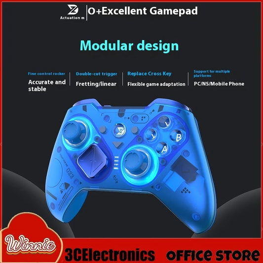 🎮 ZD O+ Excellent Elite Modular RGB GamePad – Προσαρμόσιμος Ασύρματος & Ενσύρματος Ελεγκτής για PC / Steam / Nintendo Switch | 3D Hall Joystick & RGB Φωτισμός