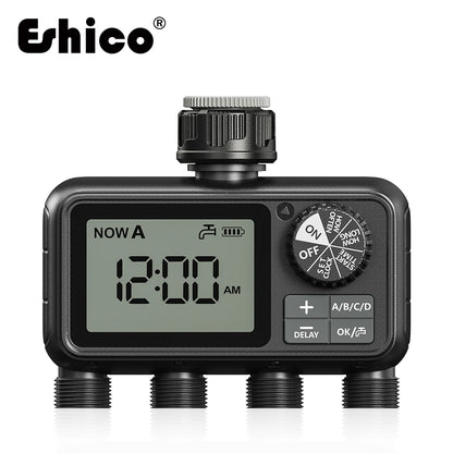 🌱💧 Eshico HCT-M09 Smart 4-Outlet Water Timer 🚿 (Αυτόματο Σύστημα Ποτίσματος Κήπου)