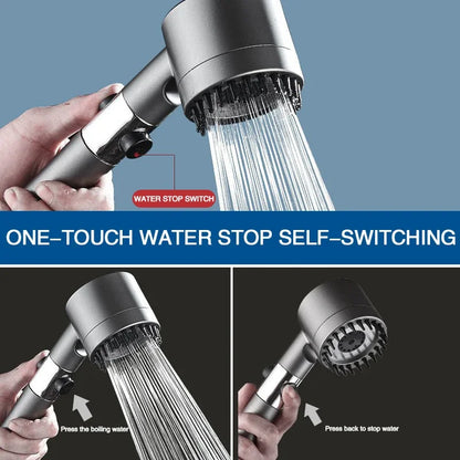 🚿 Τηλέφωνο Ντους Υψηλής Πίεσης με Φίλτρο & 3 Λειτουργίες – Massage Brush & Rain Faucet Design
