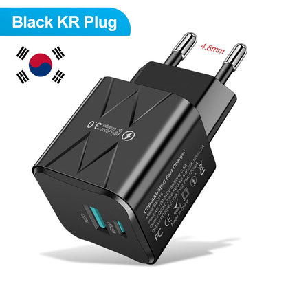 ⚡🔌 PD 25W USB-C Fast Charger 🚀📱 (2 Θύρες – USB-A + USB-C)