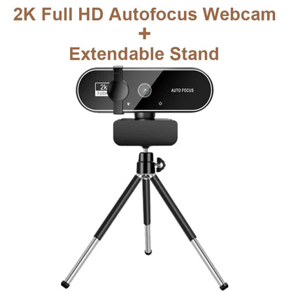 🎥🔊 4K/2K/1080P Webcam με Μικρόφωνο 🎤 | Autofocus 8MP Full HD Κάμερα για PC 💻 Laptop & Macbook | Βιντεοκλήσεις & Streaming