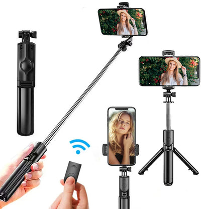 🤳✨ Wireless Selfie Stick Tripod με Φως & Bluetooth Remote – Extendable 71cm