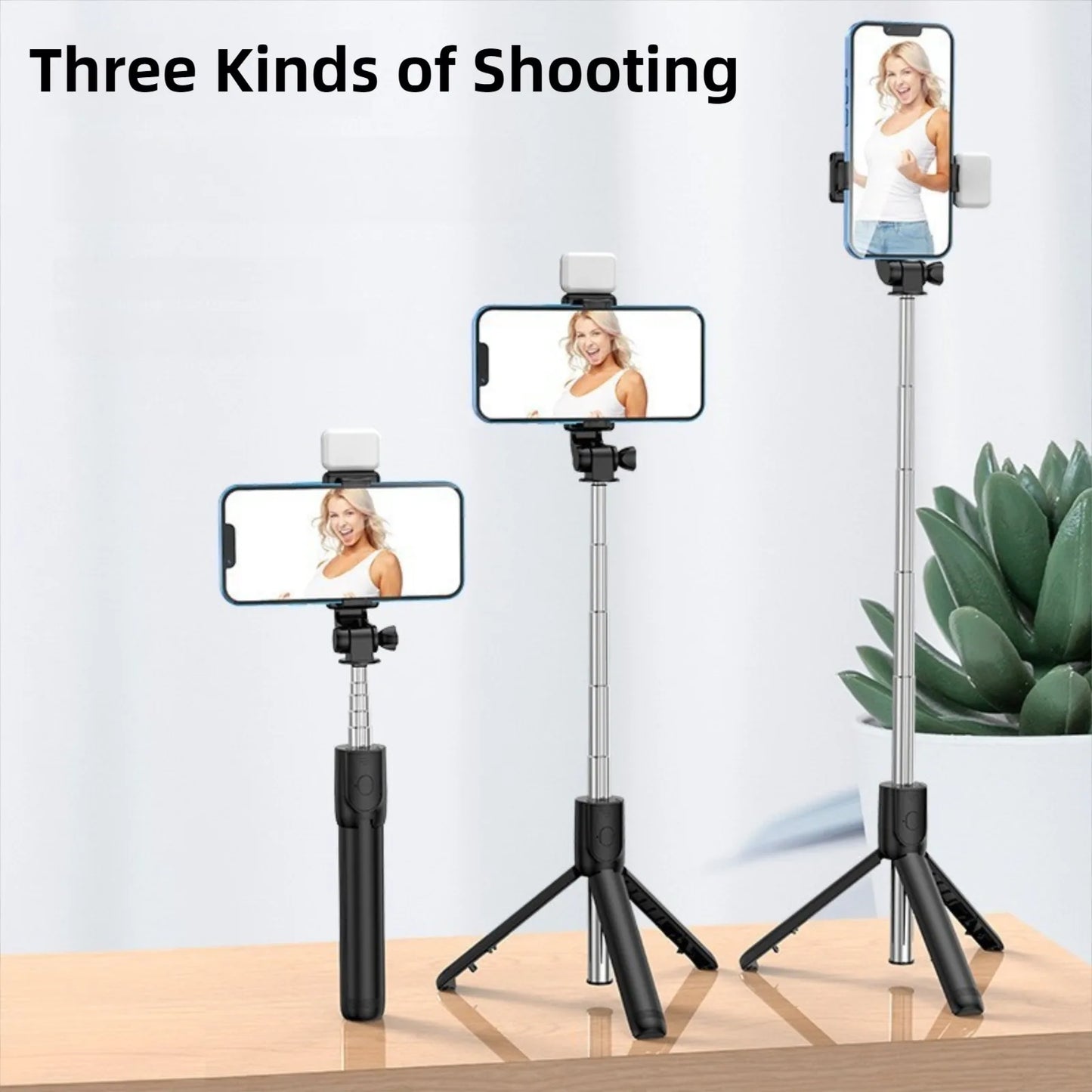 🤳📸 Wireless Bluetooth Selfie Stick Tripod με Ασύρματο Remote & LED Fill Light 💡✨ – Για iOS & Android Smartphones