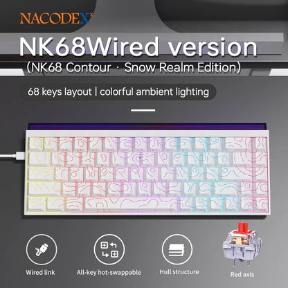 Ajazz Nacodex NK68 Mechanical Keyboard – 68 Keys RGB (Wired)
